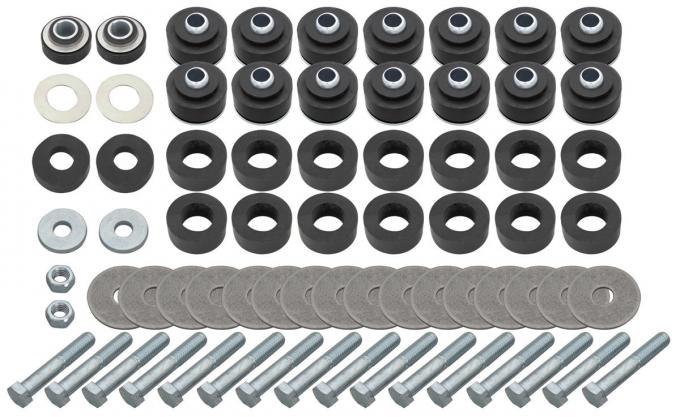 RestoParts Bushing Kit, Body, 64-67 CH/CUT Cnv, 64-67 GTO/TP/LM/SL Cpe/Cnv , 28 pcs w/Hdw SB515K