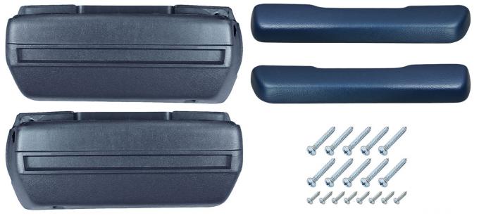 RestoParts Armrest Base/Pad Kit, Front, 1968-72 A-Body, Dark Blue AK16DB