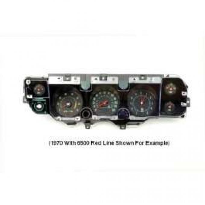 El Camino Instrument Cluster Assembly, With 5500 RPM Redline Tachometer, Super Sport (SS), 1971-1972