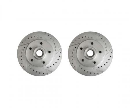 Right Stuff 1970-77 GM A/F-Body, Zinc Washed, Drilled & Slotted Front Brake Rotor/Pair BR03ZDC