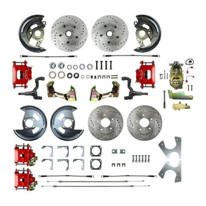 Right Stuff 1968-1974 GM F/X-Body, Staggered Shocks, 4-Wheel Manual Disc Brake Conversion AFXSD45CZ