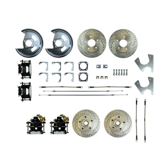 Right Stuff 69-74 GM F/X-Body, 4-Wheel W/Rear +2 Disc Brake Conversion Kit W/Black Calipers F69RD05S