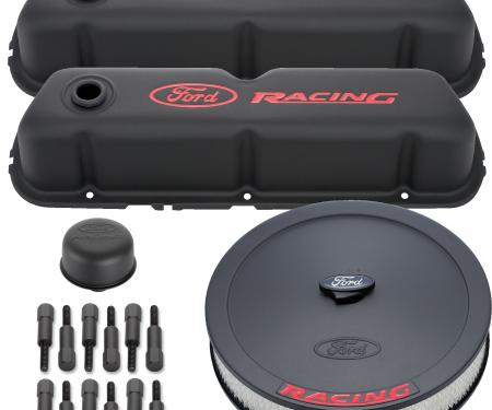 Proform Engine Dress-Up Kit, Black Crinkle w/ Red Ford Racing Logo, Fits SB Ford Engines 302-500