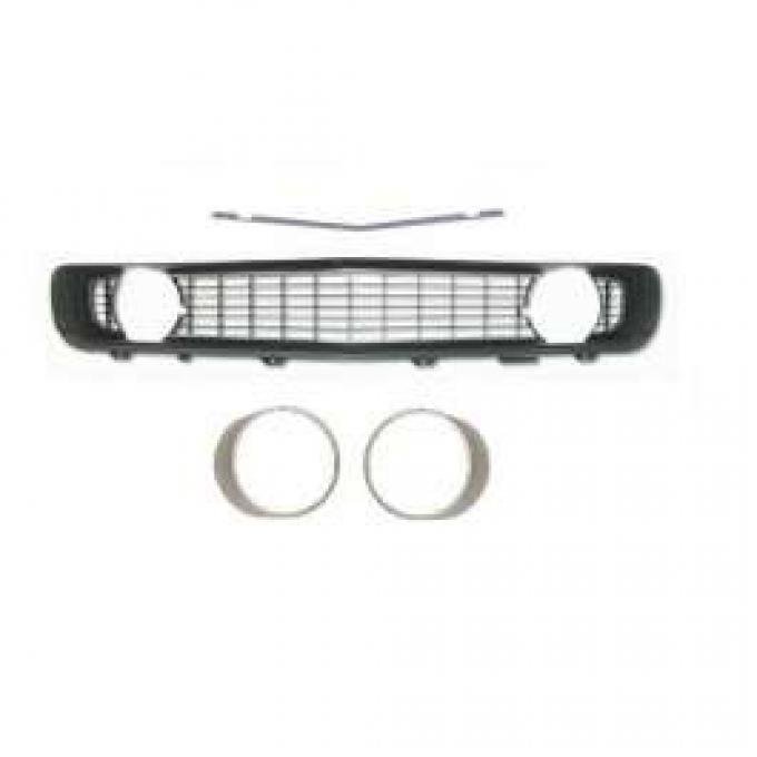 Camaro Grille Kit, With Black Grille & Silver Headlight Bezels Without Trim, For Cars With Standard Trim (Non-Rally Sport), 1969