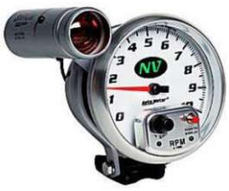 Camaro Tachometer, 5, White Face, 10,000 RPM, External Shift-Lite, NV, AutoMeter