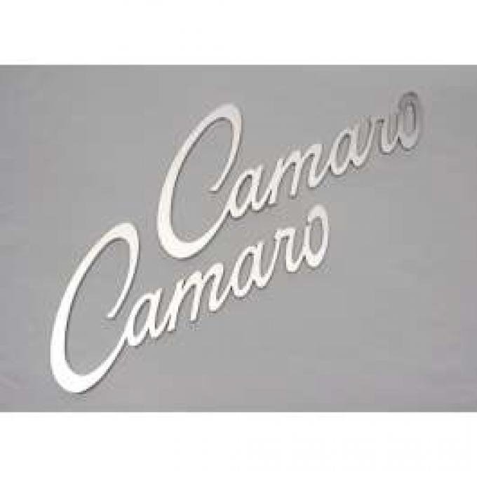 Camaro Fender Emblems, Camaro Script Logo, Stainless Steel,1967-1969