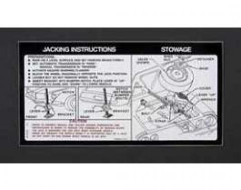 Camaro Jacking Instructions Decal, 1973