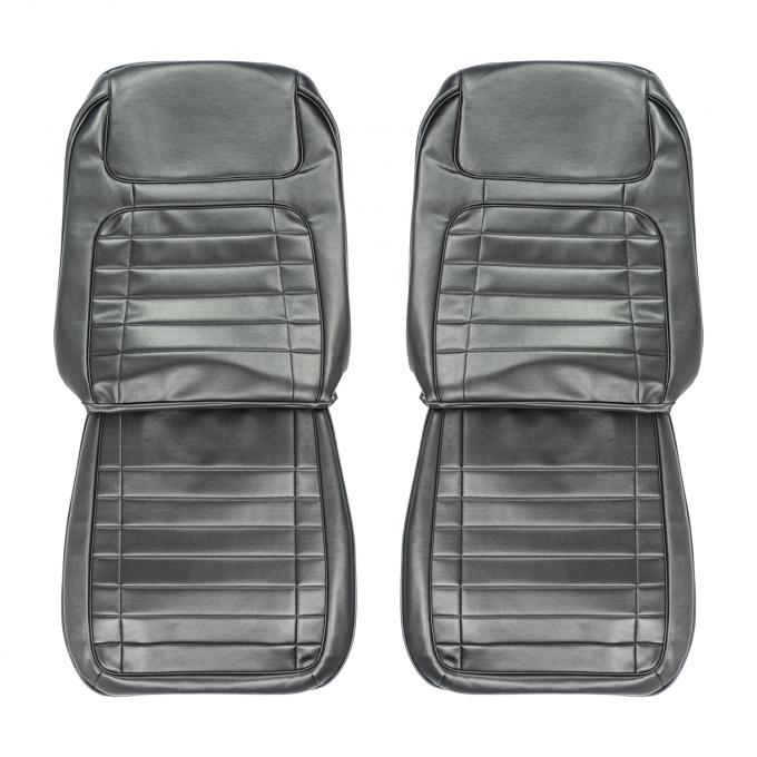 PUI Interiors 1968 Chevrolet Camaro Deluxe Black Front Bucket Seat Covers 68DS10U