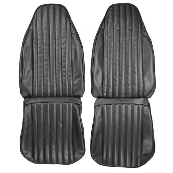 PUI Interiors 1973 Plymouth Duster/Dart Sport Black Front Bucket Seat Covers 73KSDU10U