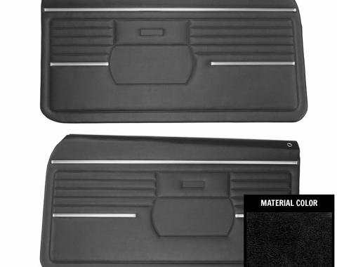 PUI Interiors 1968 Chevrolet Camaro Standard Pre-Assembled Black Front Door Panels PD210