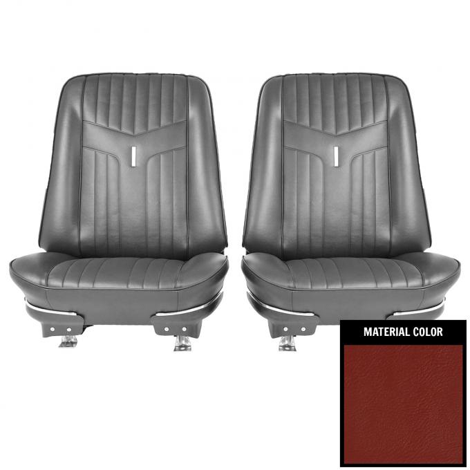 PUI Interiors 1969 Pontiac GTO Red Front Bucket Seat Covers 69GS30U