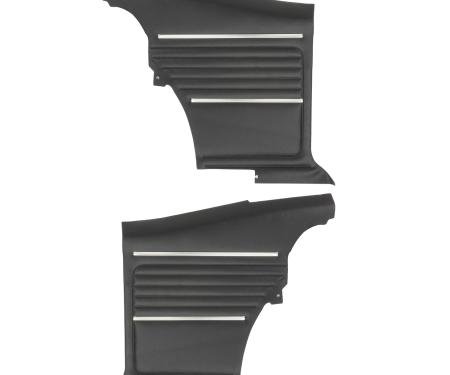 PUI Interiors 1968 Chevrolet Camaro Hardtop Standard Pre-Assembled Black Rear Door Panels PD210C