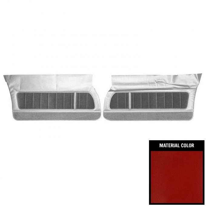 PUI Interiors 1981 Camaro LT/Berlinetta/Custom Cloth Pre-Assembled Red Front Door Panels 80FDLTC77-P