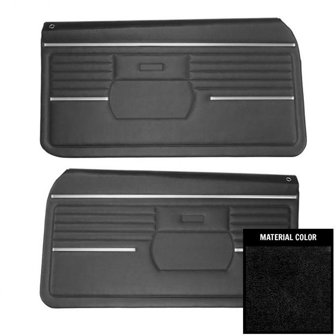 PUI Interiors 1968 Chevrolet Camaro Standard Pre-Assembled Black Front Door Panels PD210