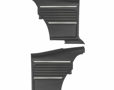 PUI Interiors 1968 Chevrolet Camaro Hardtop Standard Pre-Assembled Black Rear Door Panels PD210C