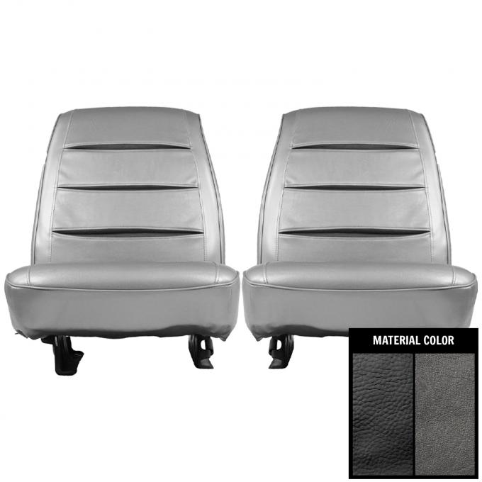 PUI Interiors 1968 Dodge Charger/RT Black & Dark Gray Front Bucket Seat Covers 68KSA810U