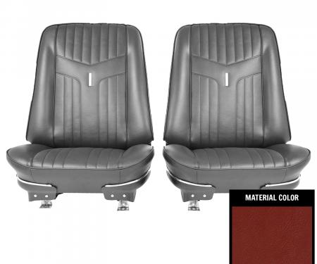 PUI Interiors 1969 Pontiac GTO Red Front Bucket Seat Covers 69GS30U