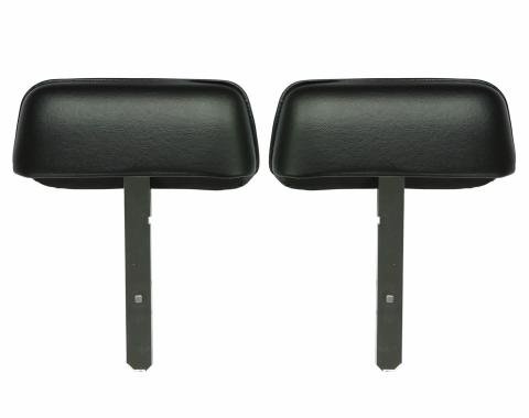 PUI Interiors 1969 Camaro/Firebird Pre-Assembled Straight Bar Black Headrests 69FH10U-PS