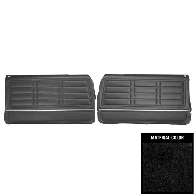 PUI Interiors 1966 Chevrolet Impala SS Pre-Assembled Black Front Door Panels 66BD10-P