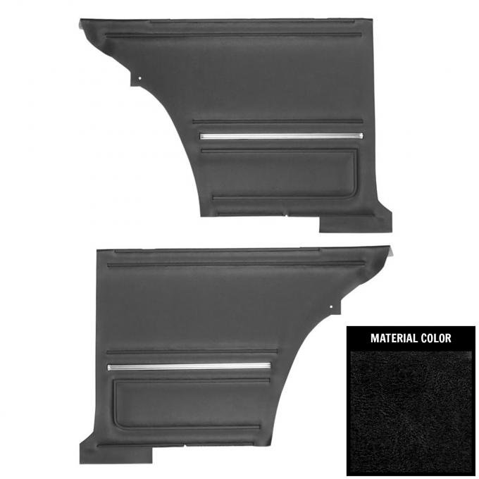 PUI Interiors 1967 Camaro/Firebird Hardtop Standard Pre-Assembled Black Rear Door Panels PD200C