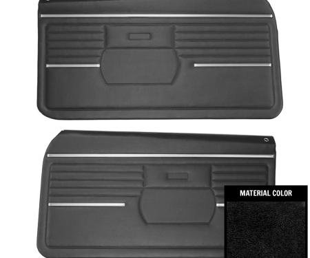 PUI Interiors 1968 Chevrolet Camaro Standard Pre-Assembled Black Front Door Panels PD210