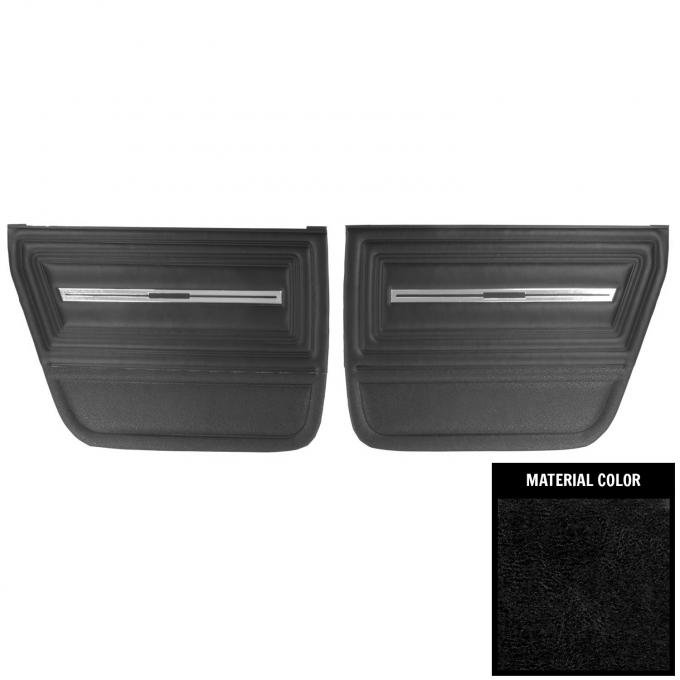 PUI Interiors 1966 Chevrolet Chevelle 4 Door Hardtop Black Rear Door Panels 66AD4D10C