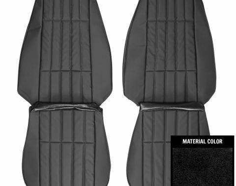 PUI Interiors 1973 Chevrolet Camaro Deluxe Black Front Bucket Seat Covers 73DS10US