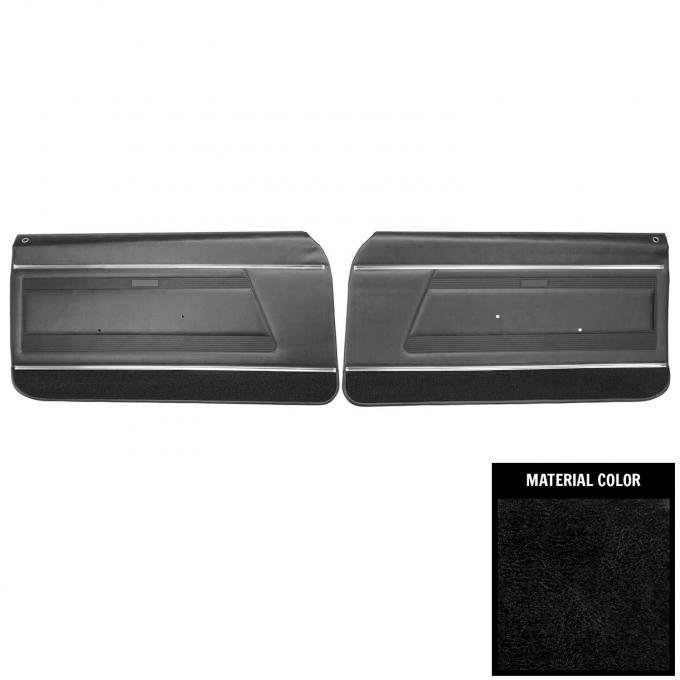 PUI Interiors 1968 Pontiac Firebird Standard Pre-Assembled Black Front Door Panels PD620