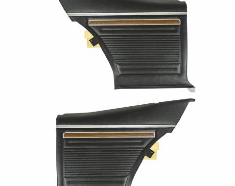 PUI Interiors 1970-1972 Nova/SS/Custom 2-Door Sedan Pre-Assembled Black Rear Door Panels PD320C