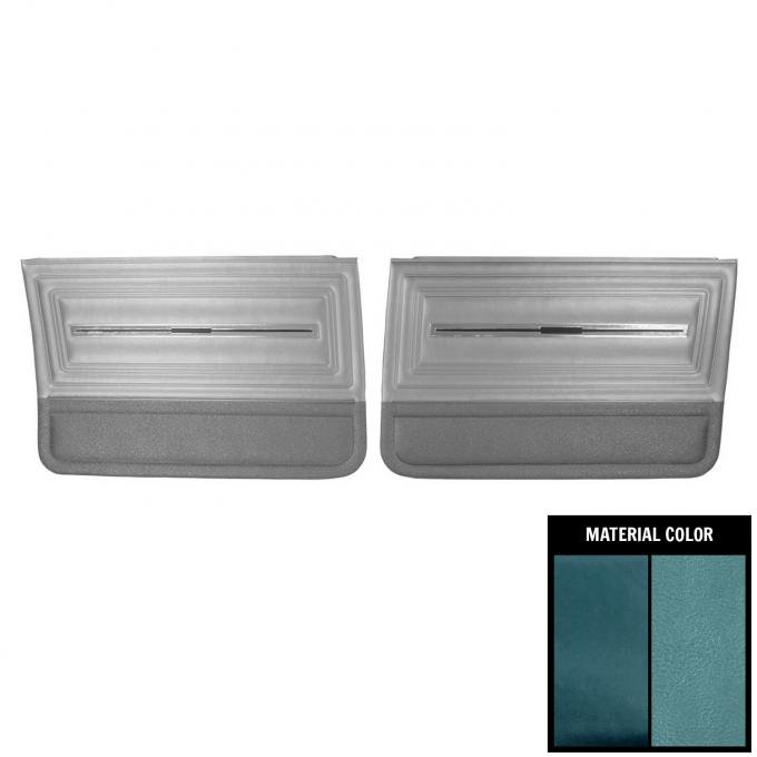 PUI Interiors 1966 Chevrolet Chevelle 4 Door Sedan/Wagon 2 Tone Blue Front Door Panels 66AD4D13