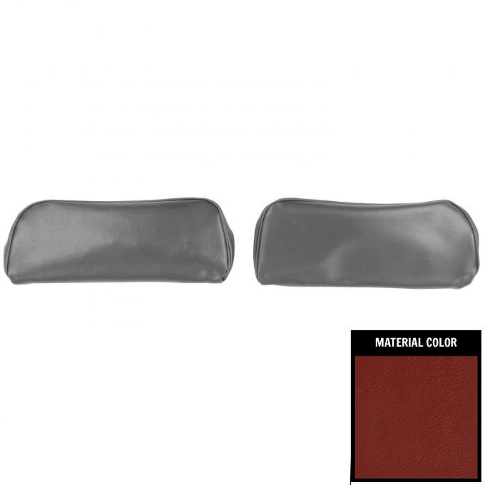 PUI Interiors 1968-1972 GM A-Body & Nova Red Bucket Seat Head Rest Covers 68AH30U