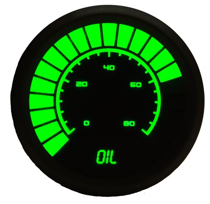 Intellitronix Oil Pressure Analog LED Bargraph Black Bezel B9114