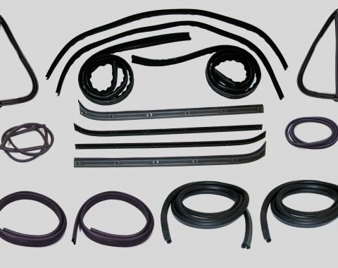 Fairchild Industries Belt Weatherstrip--Window Channel--Door Seal Kit, Driver Side & Passenger Side _OP_w/ Chrome Strip_CP_ KF1005-16