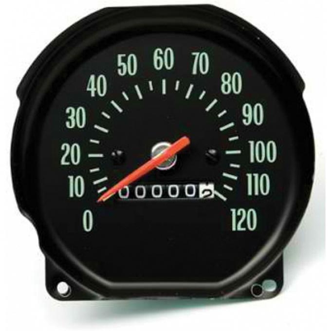 Chevelle Speedometer, With Green Numbers, Super Sport (SS),For Cars With Floor Shift Transmission, 1970