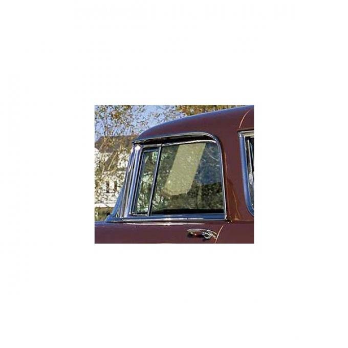 Chevy Door Glass, Installed In Frame, Tinted, Nomad, Left, 1955-1957