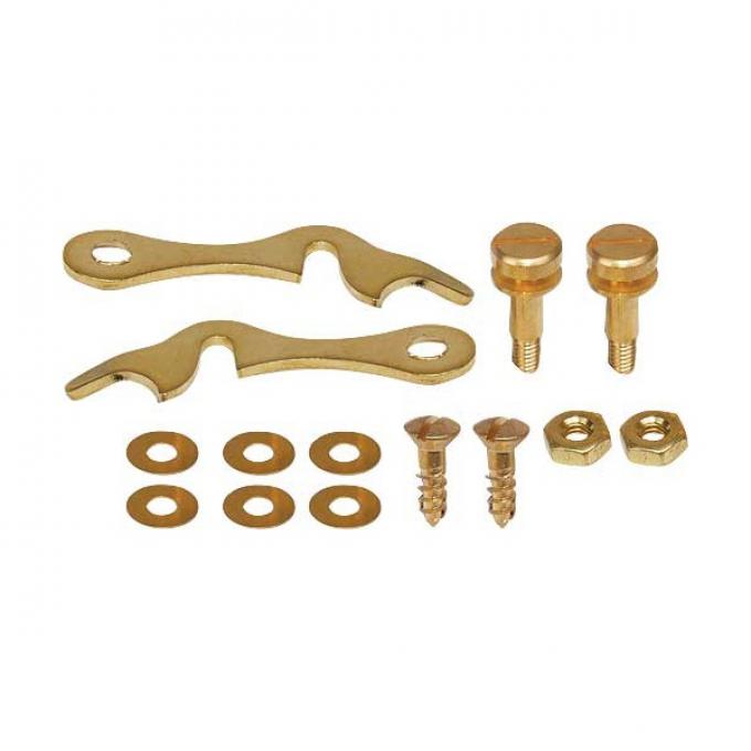 Model T Coil Box Latch Set, 14-Piece, Brass, For Wood Box, 1909-1913