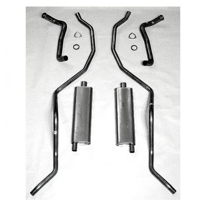 Full Size Chevy Aluminized Dual Exhaust System, 1960-62 348ci High Performance, 1962 Early, 1963-1964 409ci Except 2 x 4-Barrel Carburetors