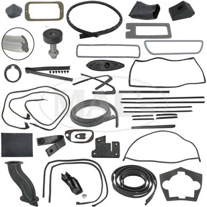 Thunderbird Complete Weather-Strip Kit, Hardtop, Gray Trunk Rear Edge Seal, 1965