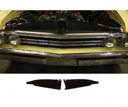 Chevelle Core Support Filler Panel, Black Anodized, 1967