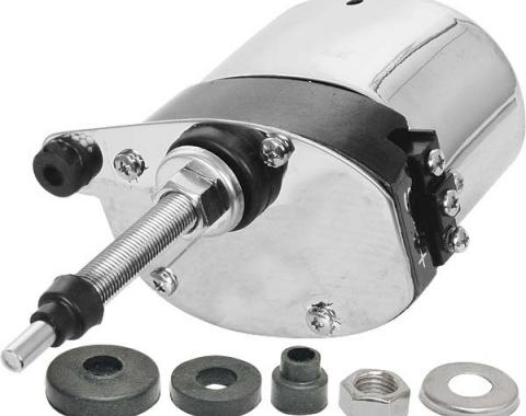 Electric Windshield Wiper Motor - 6 Volt - Replacement Type- Stainless Steel - Ford