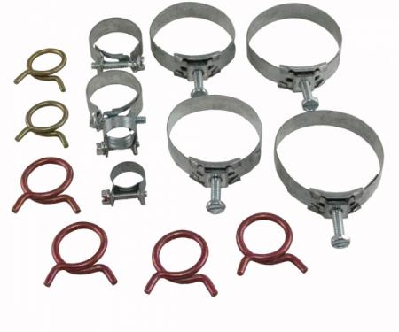 Corvette Radiator/Heater Hose Clamp Kit, With 327ci WithoutSpecial Hi-Performance & With Air Conditioning, 1963-1967