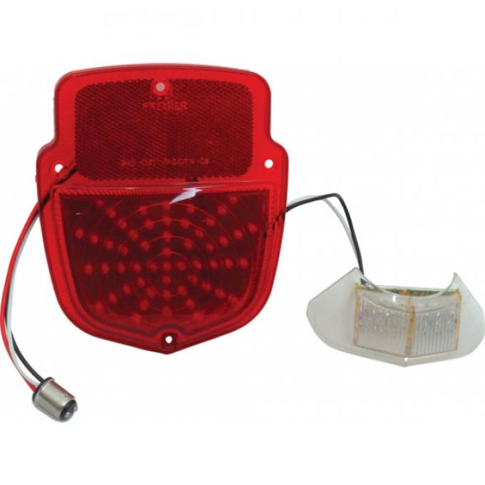 Ford Pickup Truck Tail Light Lens - Left - 12 Volt - ShieldType - Red Polycarbonate Lens - 54 LEDs - Flareside Pickup