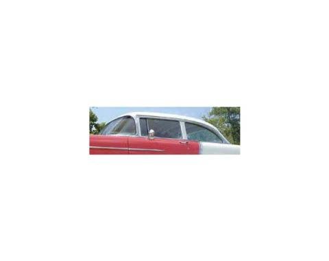 Chevy Door Glass, Installed In Lower Channel, Tinted, 2-Door Sedan & Wagon, Left, 1955-1957