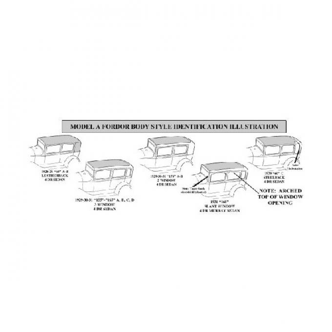 Model A Ford Body Wood Kit - Fordor Sedan 160A & 160B & 160C Murray Slant Windshield