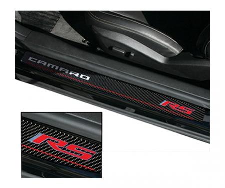 Camaro Door Sill Plates, RS Script, Carbon Fiber, 2010-2014