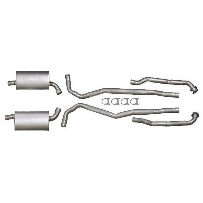Corvette Exhaust System, Big Block, Aluminized 2-1/2" With Manual Transmission, 1973