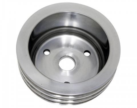 Chevy Small Block Aluminum Crankshaft Pulley, Long Water Pump, 3 Groove