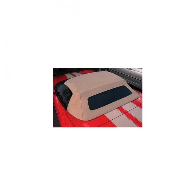 Corvette Convertible Top Cloth, Twill Fast II, With Hard Window, Light Oak, 1998-2004