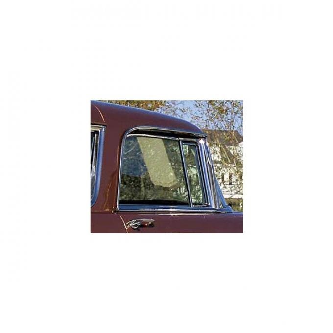 Chevy Door Glass, Installed In Frame, Clear, Nomad, Right, 1955-1957