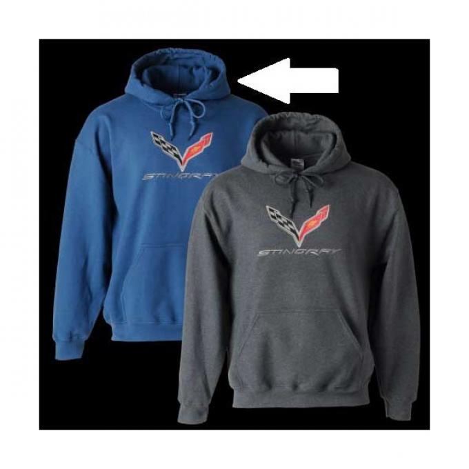 Corvette Stingray Marine Blue Hooded Sweatshirt